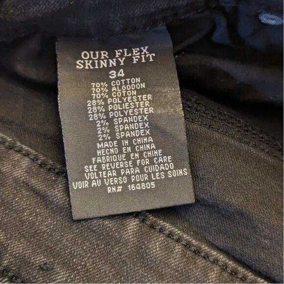 Rutherford Skinny Fit Jeans Mens 34 Distressed Graffiti Patches Streetwear Bold - Picture 2 of 12